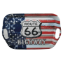 Route 66 Highway-bricka med amerikansk flagga 36x25 cm