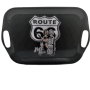 Svart Route 66 Fill Her Up-bricka i melamin 36x25 cm