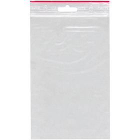 Transparenta zip-påsar 12x18 cm, 100-pack med skrivfält och blixtlåsförslutning, godkända för livsmedel