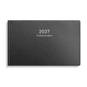 Veckokalendern 2027 i svart plast från Burde i stående format.