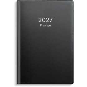 Fickkalender Prestige 2027 i svart plast i smidigt fickformat.