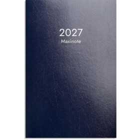 Kalender Maxinote 2027 blå i tunt och smidigt fickformat.