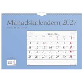 Väggkalender 2027 Månadskalendern från Burde