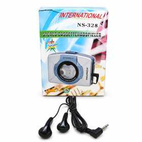 International NS-328 stereo kassettspelare med hörlurar och originalförpackning