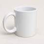 Enfärgad vit kaffe- och temugg med blank yta och rundad hänkel