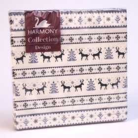 Servetter med gröna älgar från Harmony Collection, 33x33 cm, 20-pack
