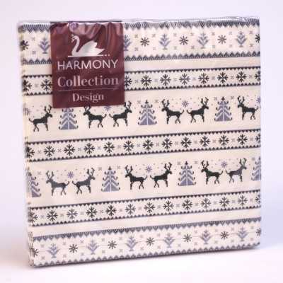 Servetter med gröna älgar från Harmony Collection, 33x33 cm, 20-pack
