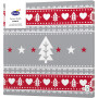 DuniSoft julservetter med hjärtan och granar 40x40 cm, 12-pack
