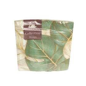Servetter med stora gröna blad 33x33 cm, 20-pack – Harmony