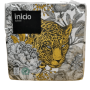 Inicio Golden Tiger-servetter med guldgult tigermotiv bland grå blommor och blad, 33x33 cm, 20-pack