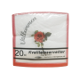 Vita servetter med röd ros, röd kant och texten Välkommen, 20-pack
