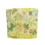 Ljusgula servetter med fjärilar, rosa blommor och gröna blad, 33x33 cm i 20-pack