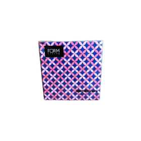 FORM Living servetter med geometriskt mönster i rosa och ljusrosa mot mörkblå bakgrund, 33x33 cm i 20-pack