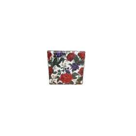 Inicio kaffeservetter med röda och lila blommor samt gröna blad mot vit bakgrund, 25x25 cm i 20-pack
