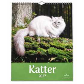 Kattkalender 2027 från Pinky Pine med långhårig katt på omslaget
