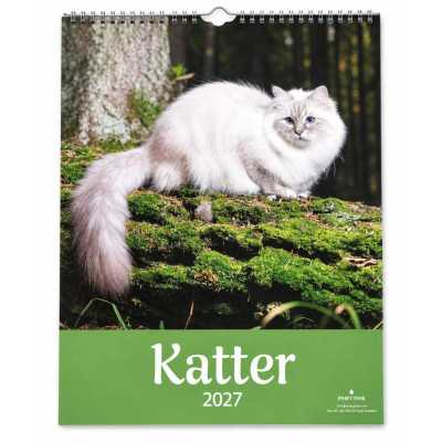 Kattkalender 2027 från Pinky Pine med långhårig katt på omslaget