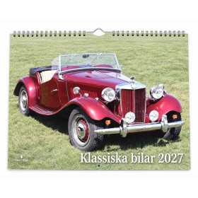 Klassiska bilar 2027 från Pinky Pine med röd veteranbil på omslaget