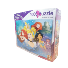 King Disney Princess pussel 1000 bitar med Askungen, Ariel, Aurora, Jasmine och Merida, 48 x 67 cm