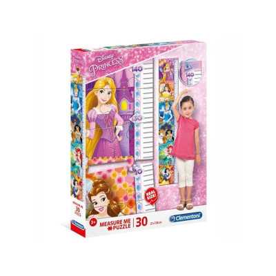 Clementoni Disney Princess Measure Me pussel och längdmätare med 30 bitar, 21 x 118 cm